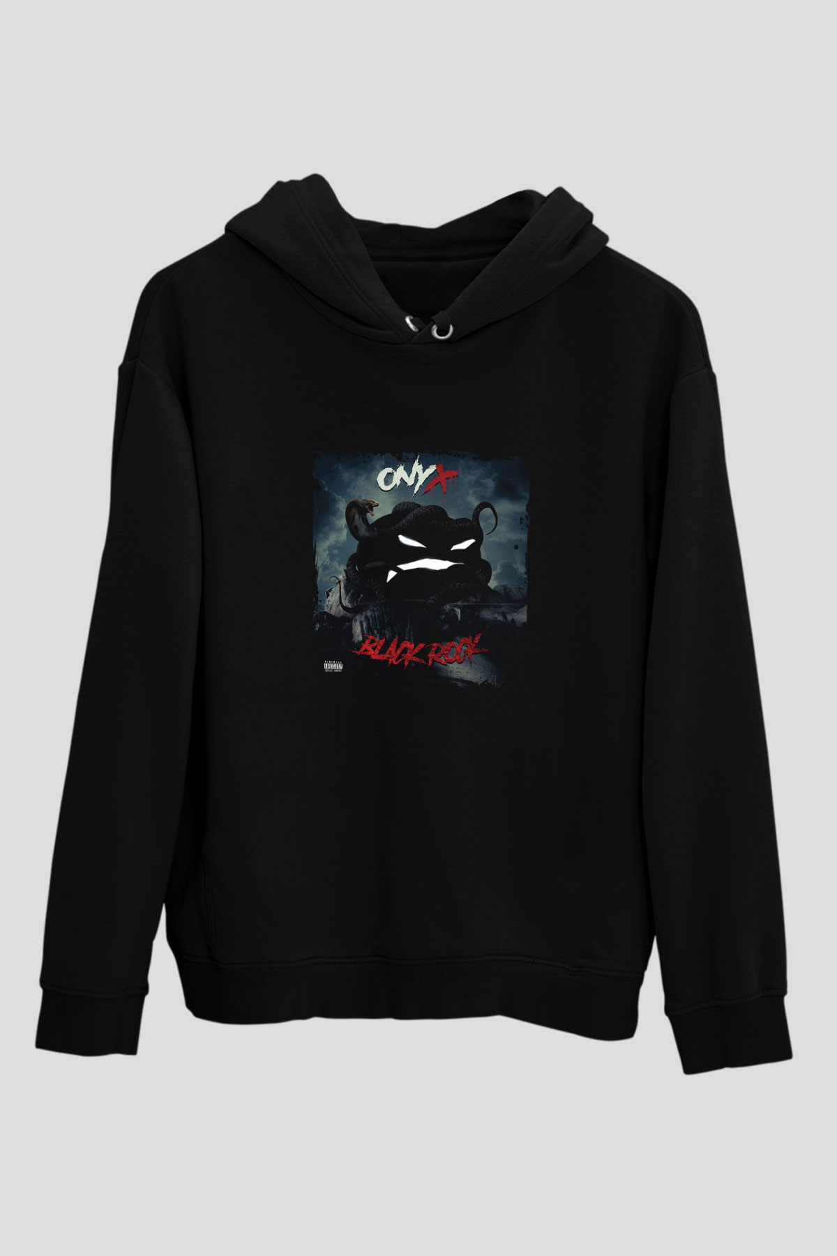 Onyx Baskılı Unisex Siyah Hoodie