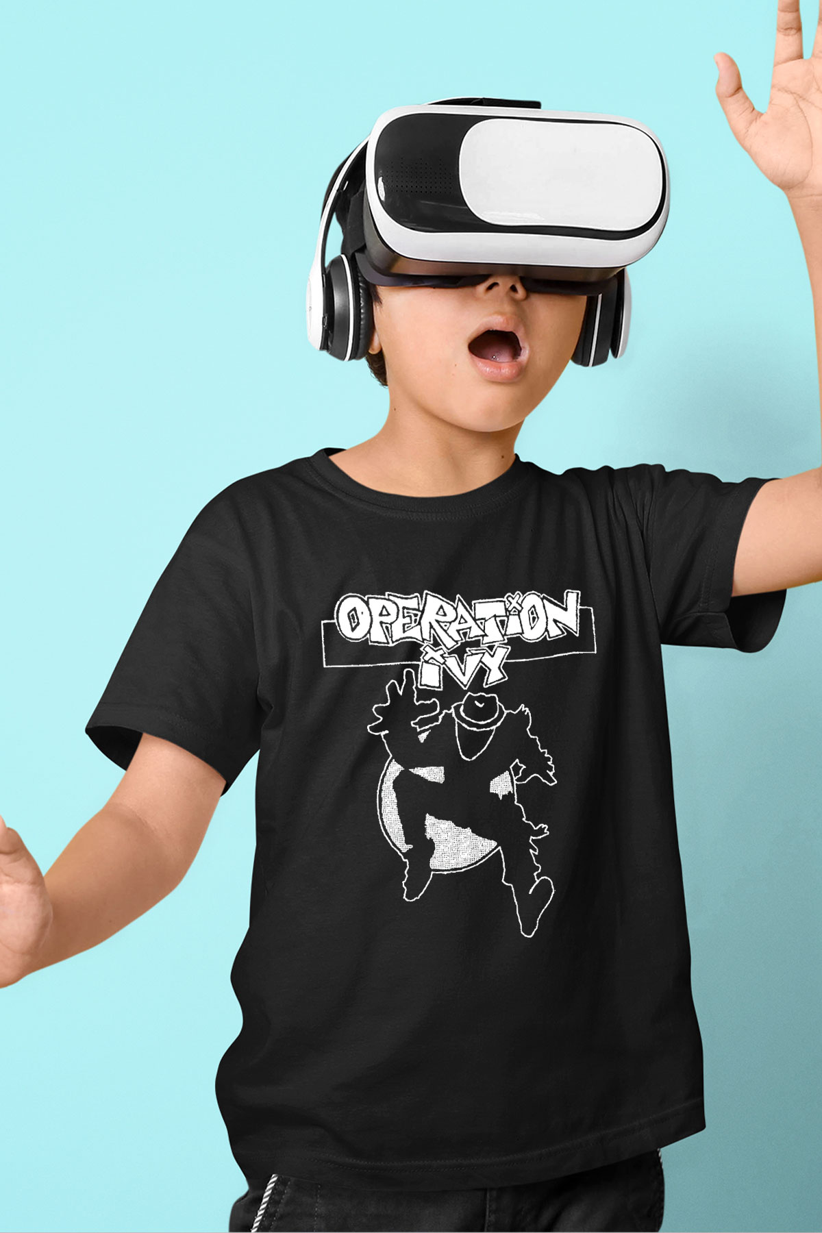 Operation Ivy Baskılı Siyah Unisex Çocuk Tişört