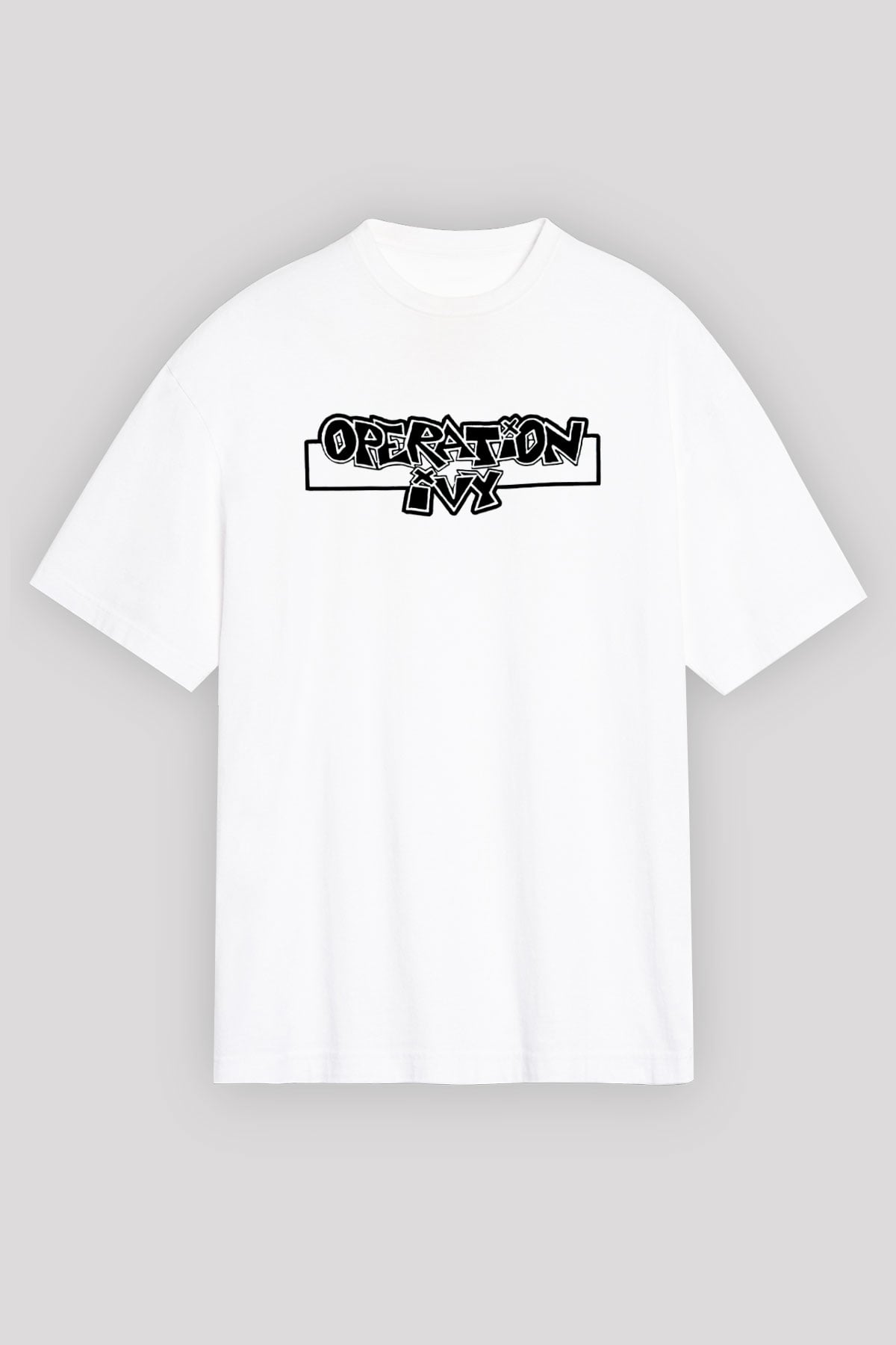 Operation Ivy Beyaz Unisex Oversize Tişört T-Shirt