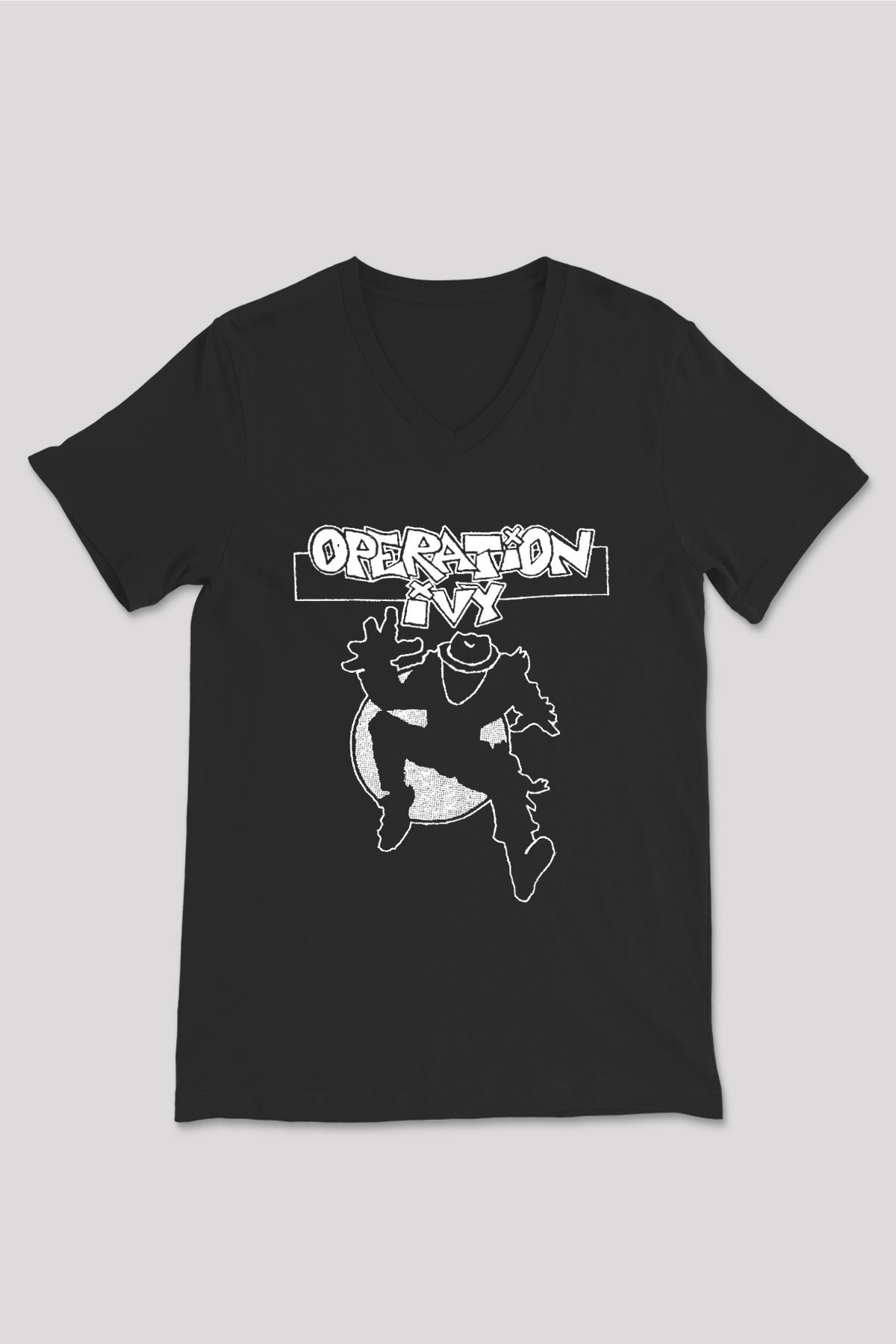 Operation Ivy Siyah Unisex V Yaka Tişört T-Shirt