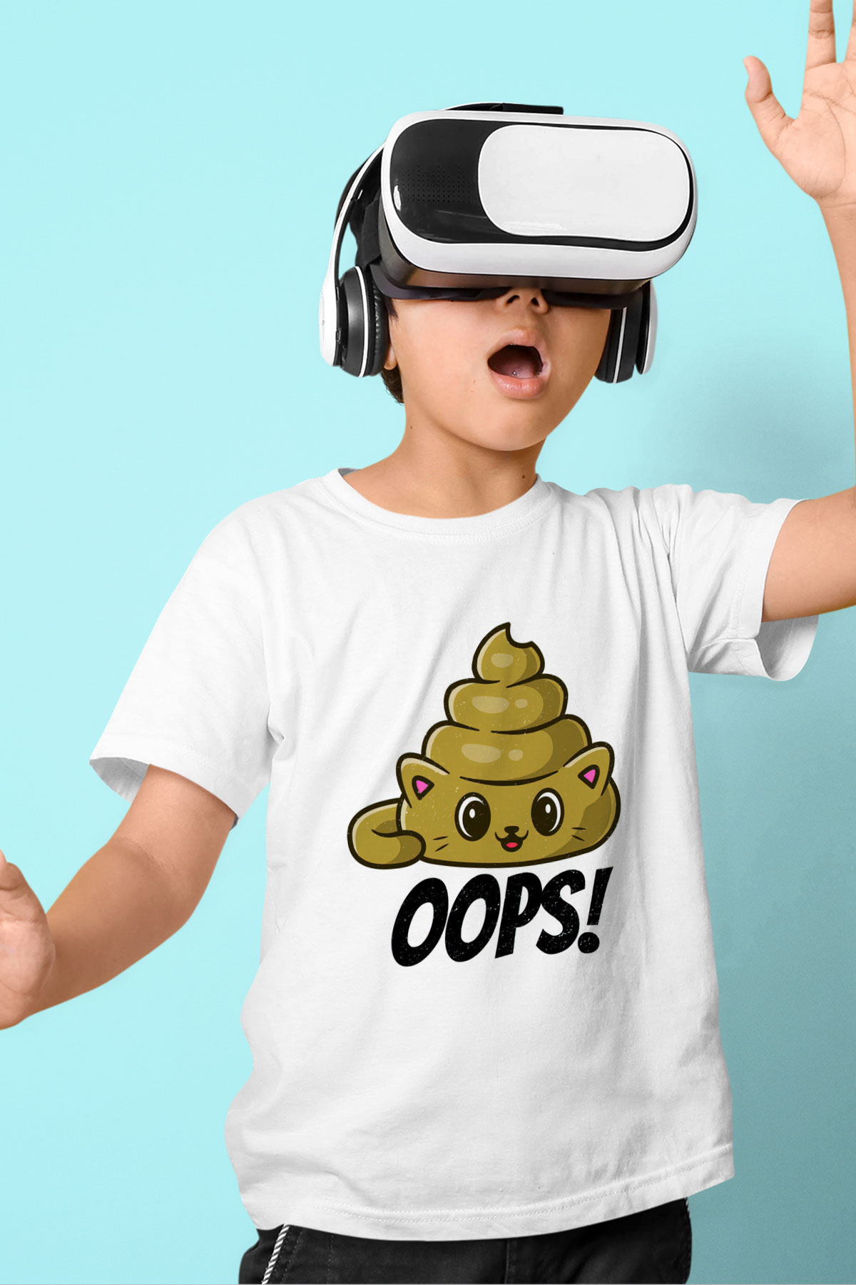 Opppsss Temalı Baskılı Unisex Beyaz  Çocuk Tişört