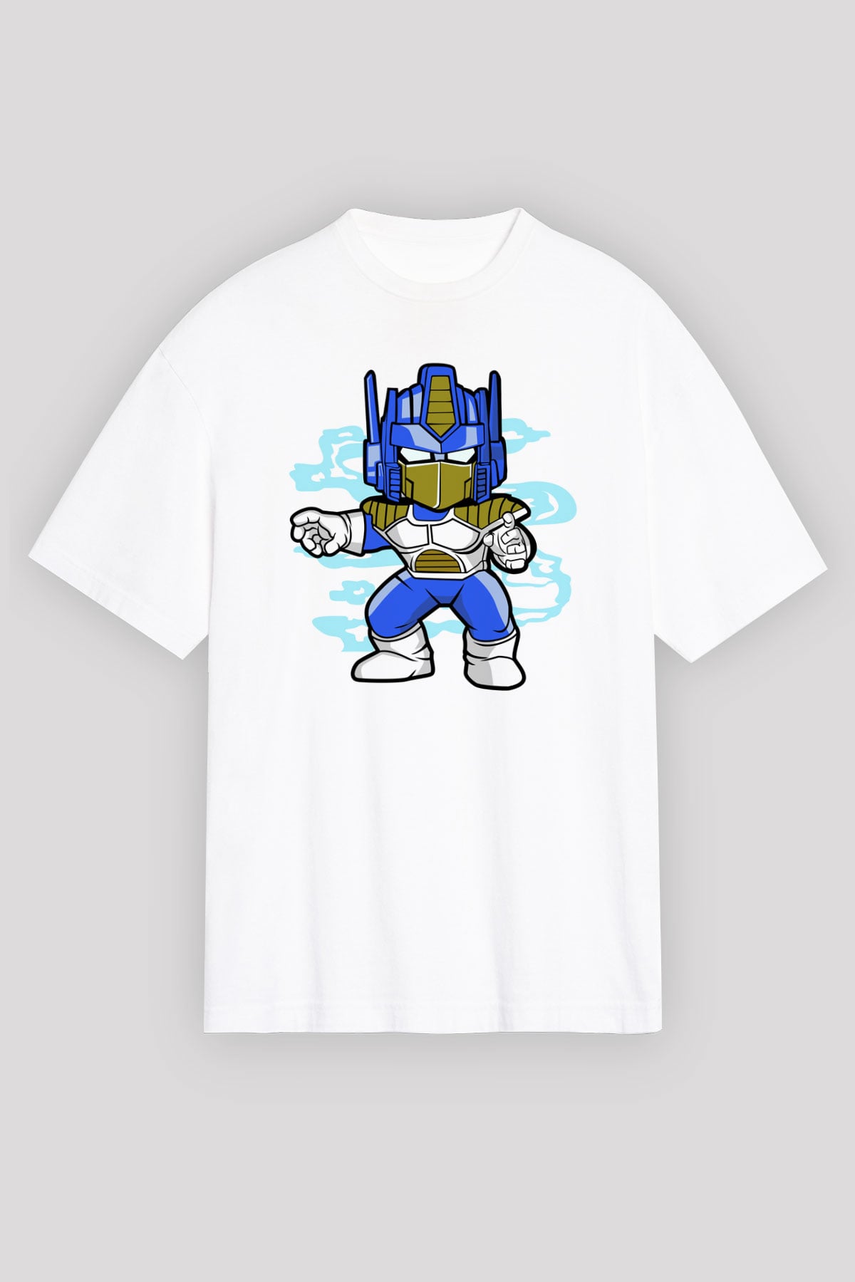 Optimus Vegeta Baskılı Beyaz Unisex Oversize Tişört