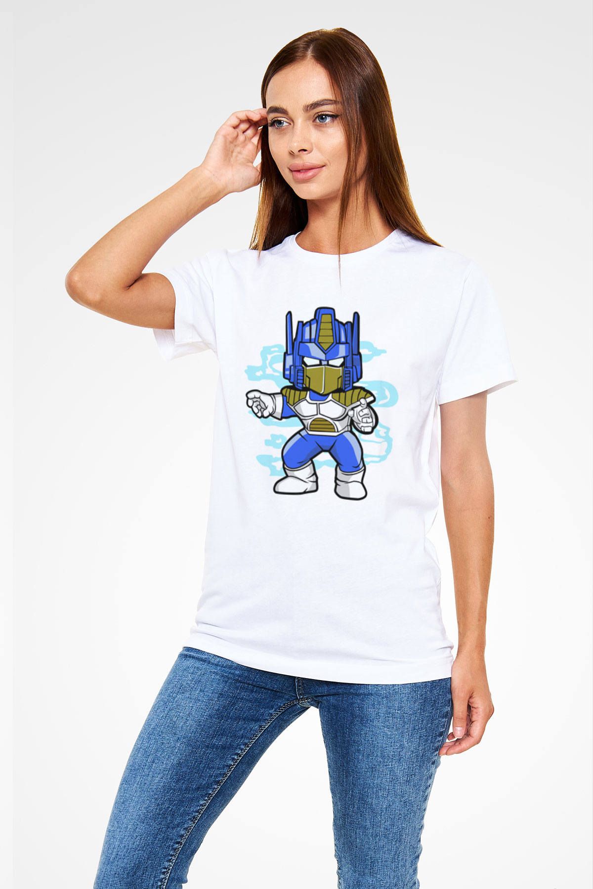 Optimus Vegeta Baskılı Beyaz Unisex Tshirt