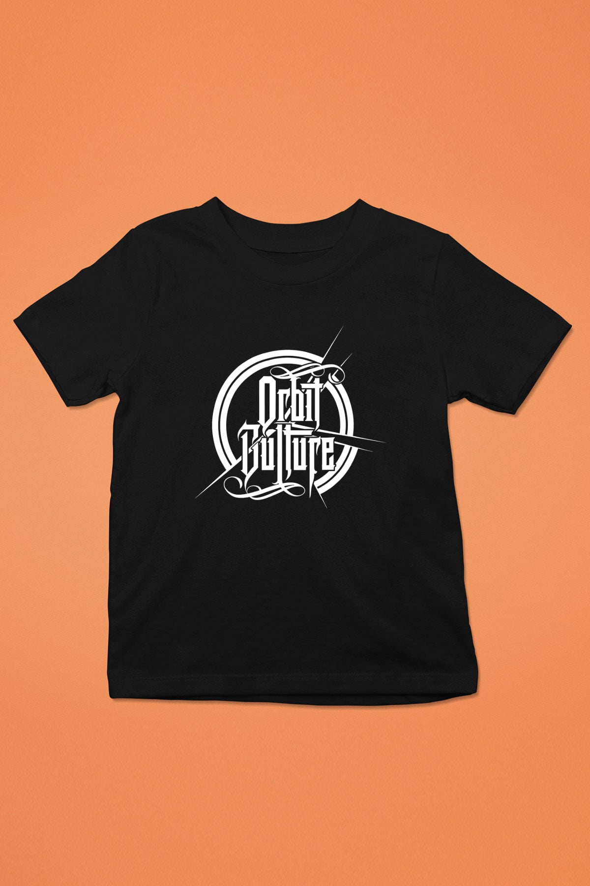 Orbit Culture Baskılı Unisex Siyah Çocuk Tişört - Tshirt