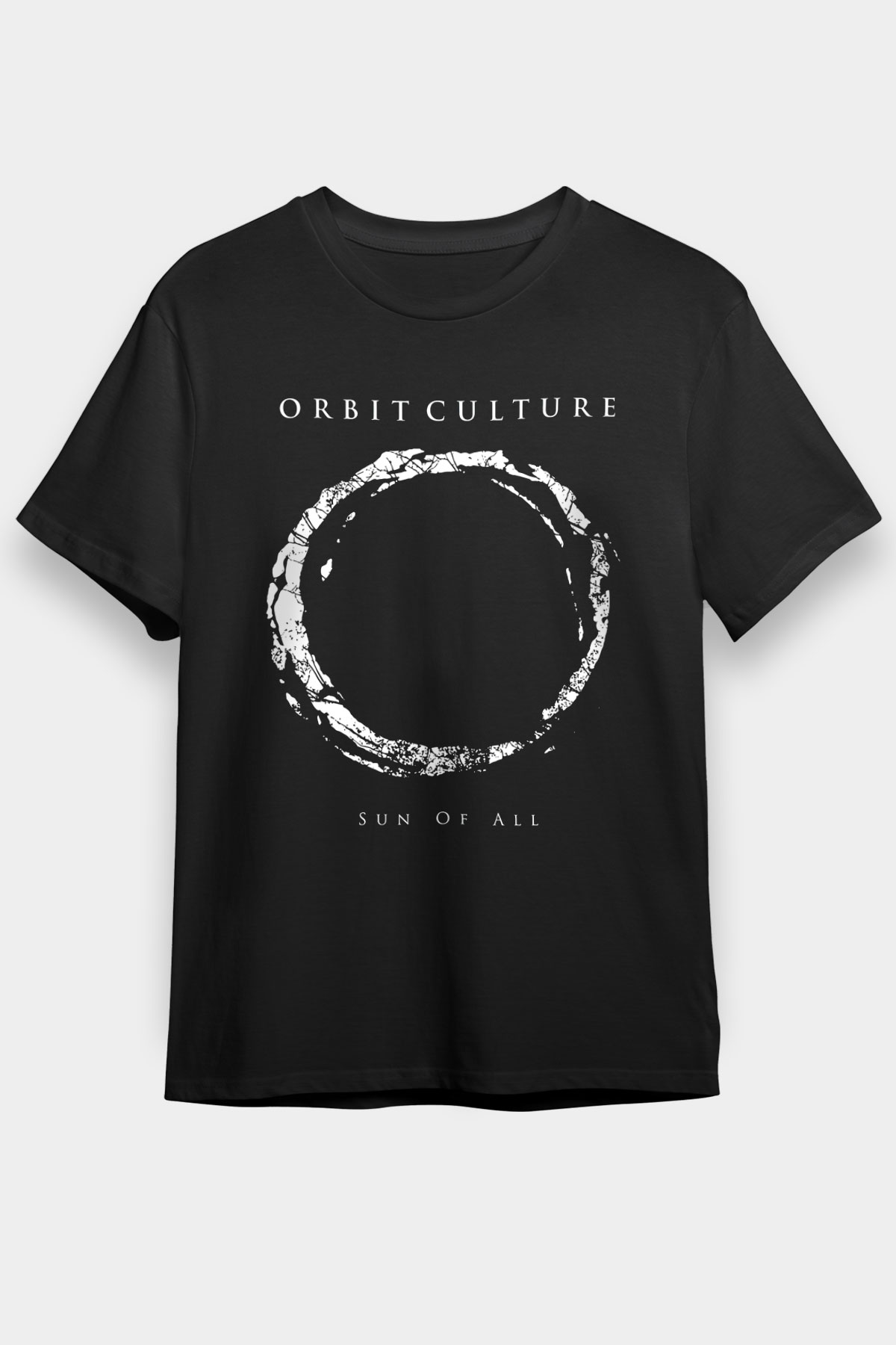 Orbit Culture Baskılı Unisex Siyah Tişört - Tshirt