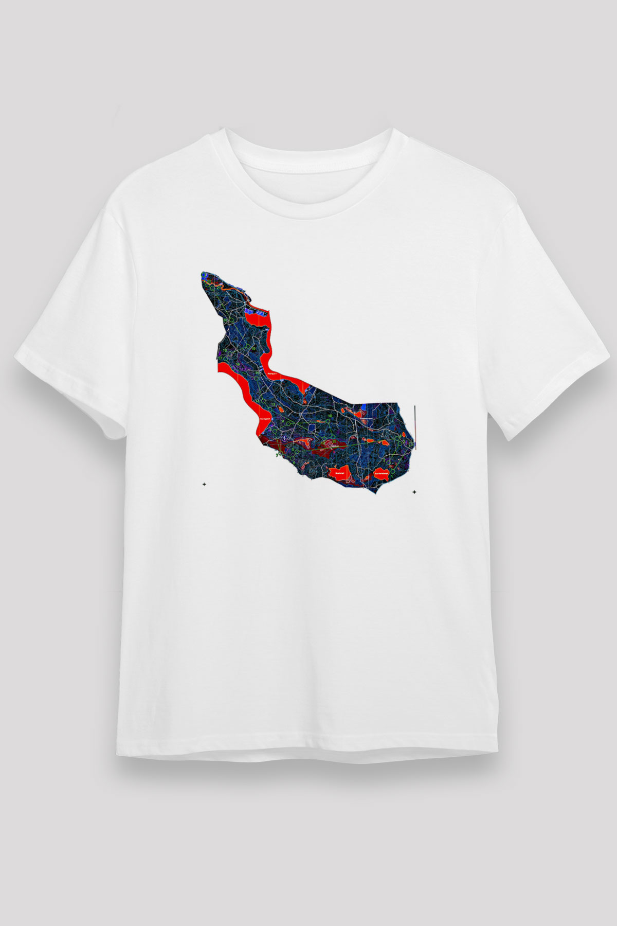 Orienteering Baskılı Unisex Beyaz Tişört - Tshirt