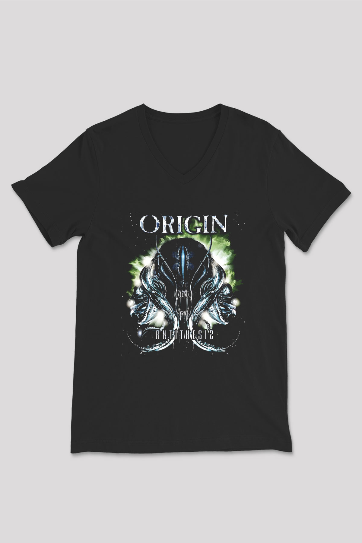 Origin Siyah Unisex V Yaka Tişört T-Shirt