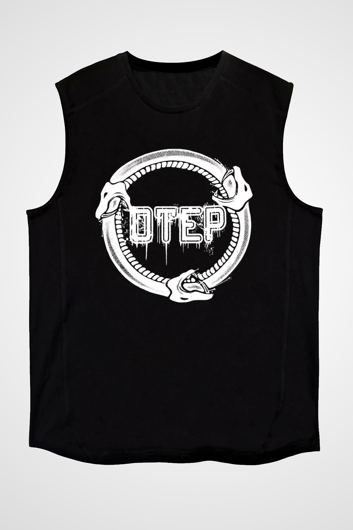 Otep Baskılı Unisex Siyah Kolsuz Tişört - Tshirt