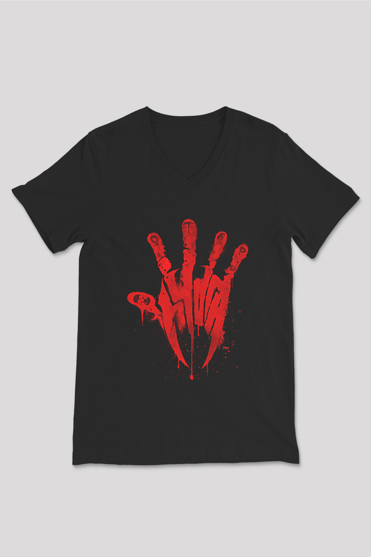 Otep Baskılı Unisex Siyah V Yaka Tişört - Tshirt