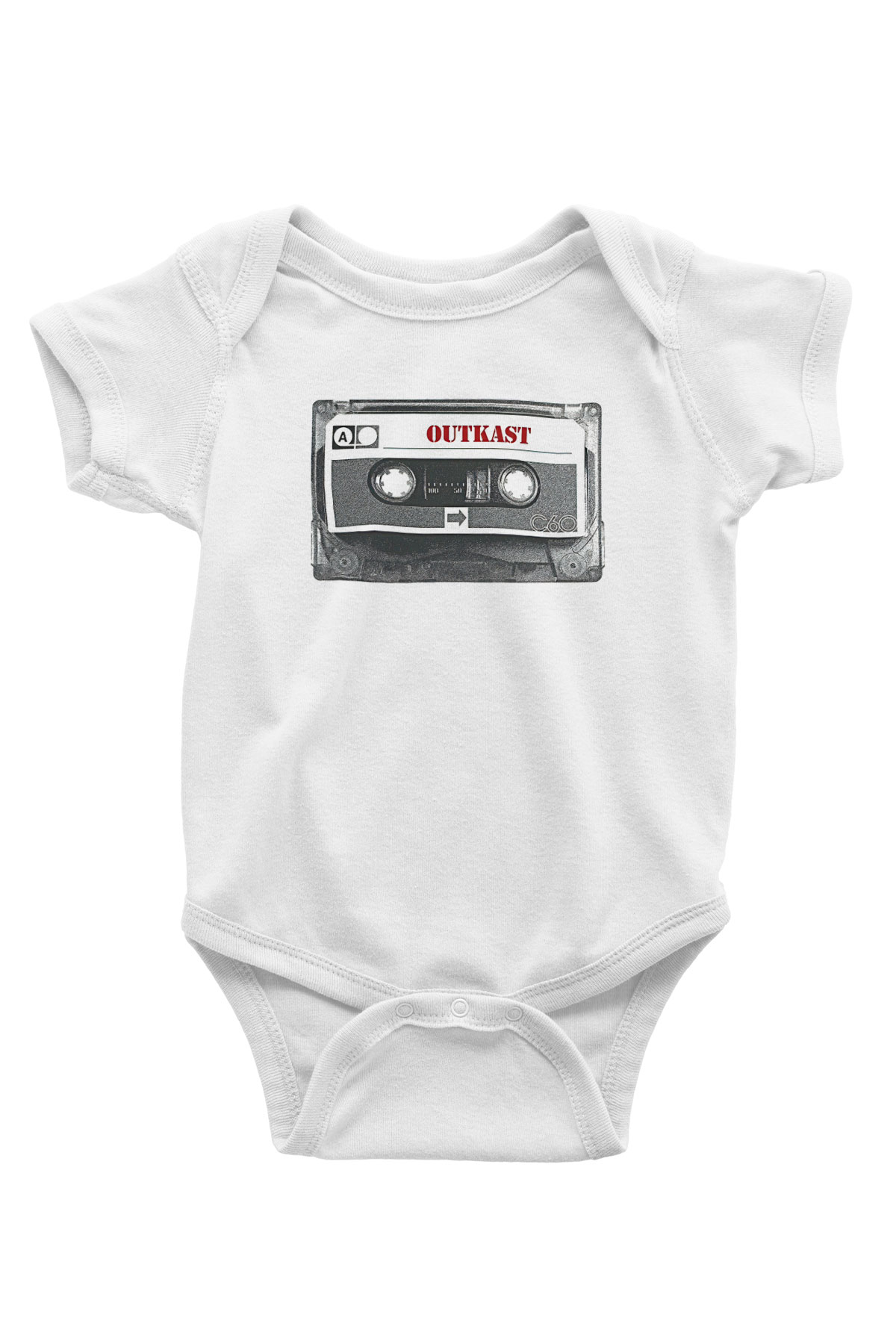 OutKast Baskılı Beyaz Unisex Bebek Body - Zıbın