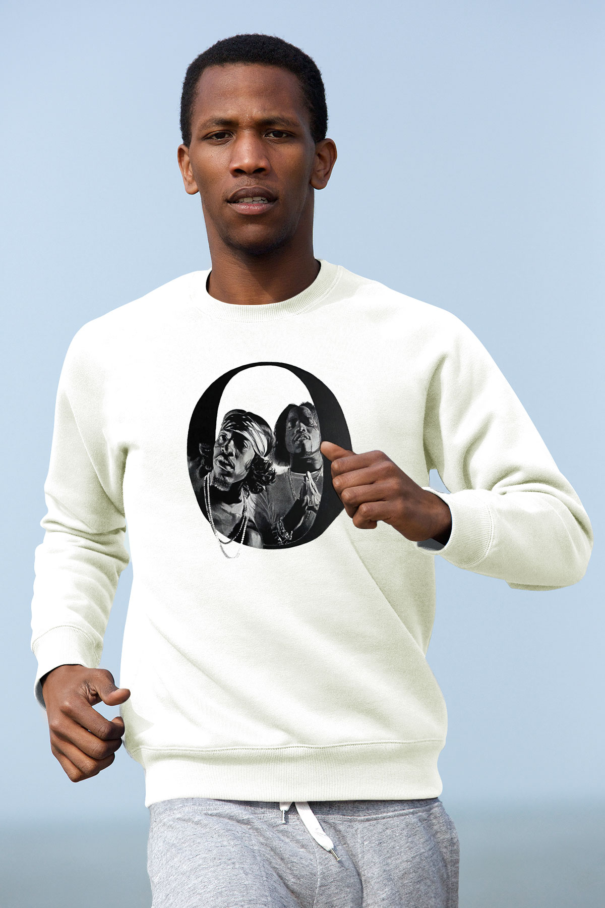 OutKast Baskılı Beyaz Unisex Sweatshirt