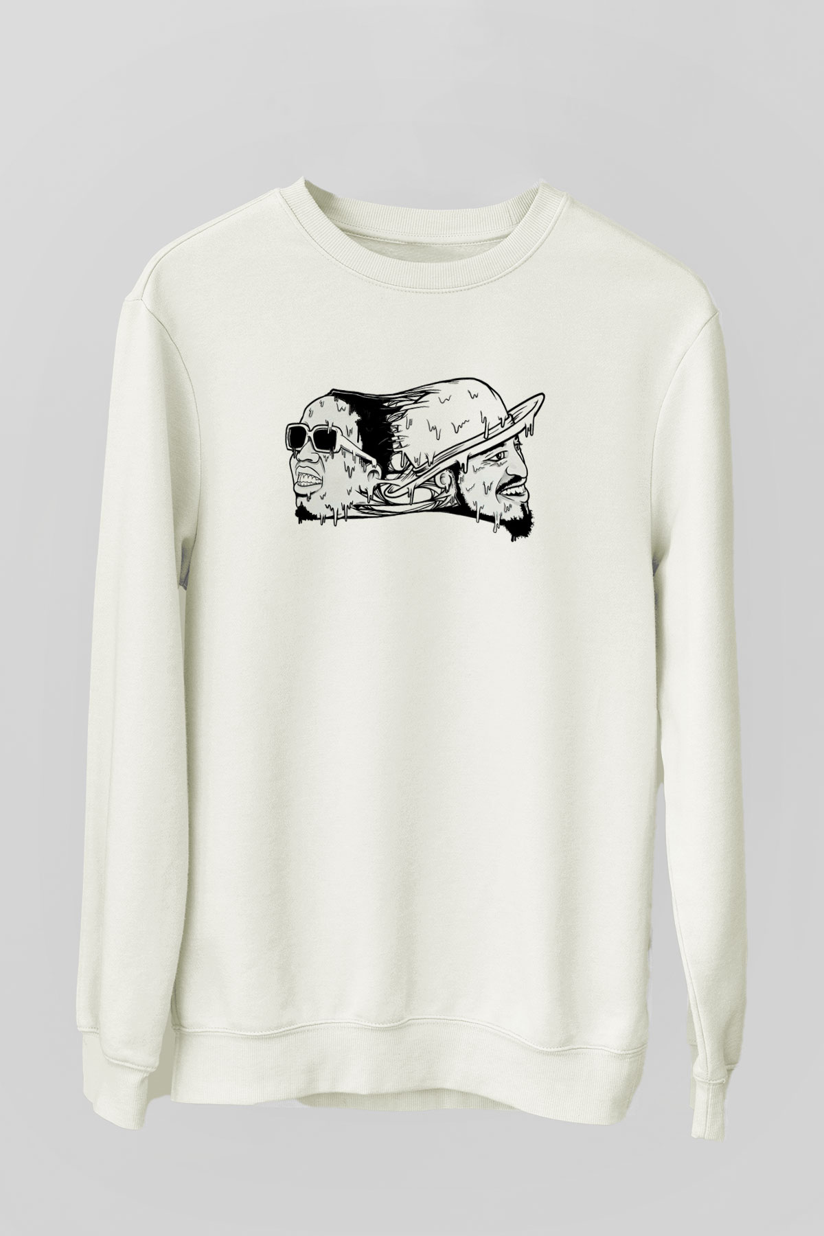 OutKast Baskılı Beyaz Unisex Sweatshirt