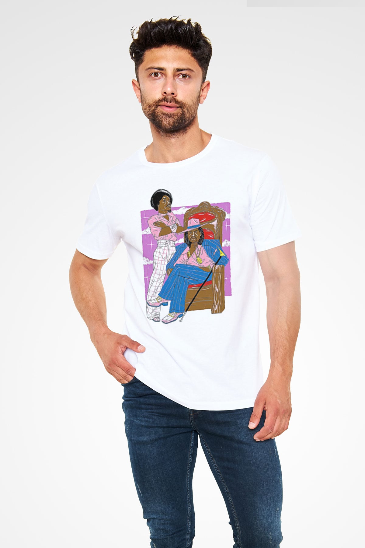 OutKast Baskılı Unisex Beyaz Tişört - Tshirt