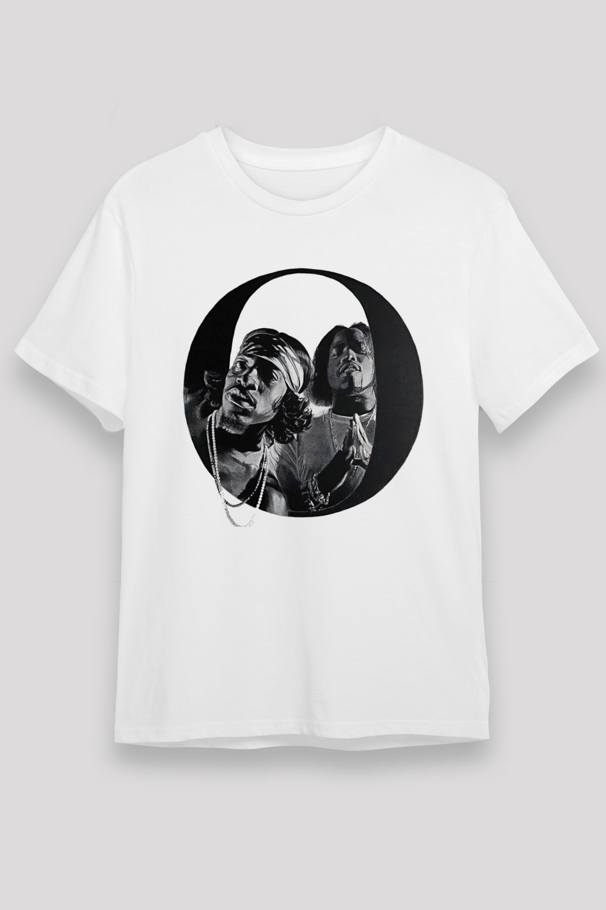 OutKast Baskılı Unisex Beyaz Tişört - Tshirt