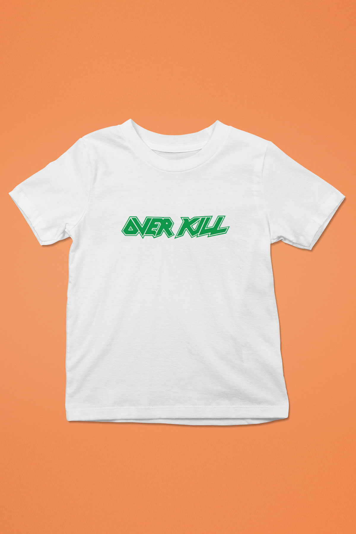 Overkill Baskılı Beyaz Unisex Çocuk Tişört