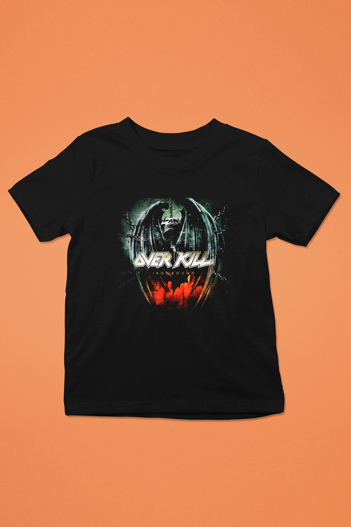 Overkill Baskılı Siyah Unisex Çocuk Tişört