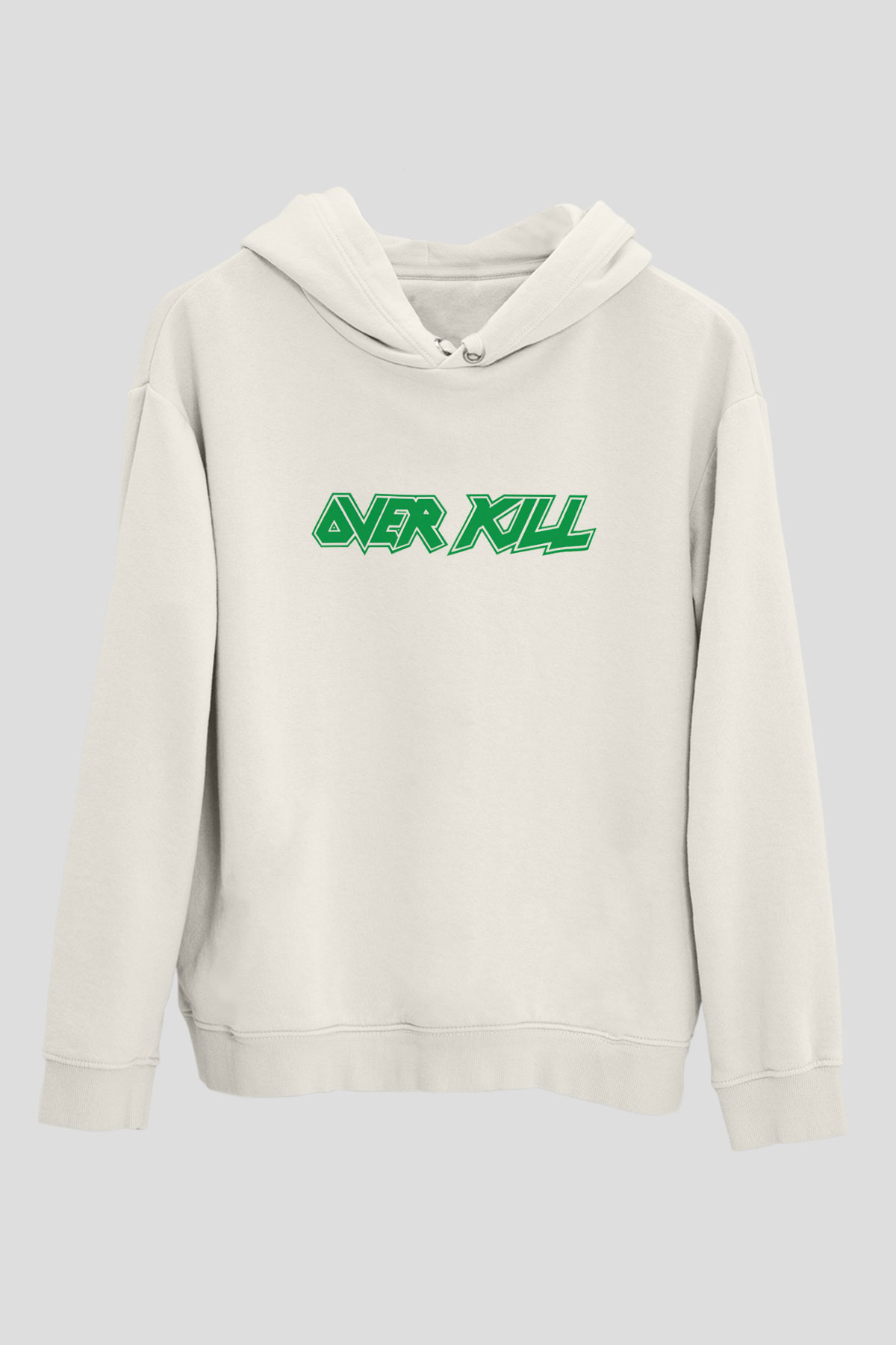 Overkill Beyaz Unisex Kapşonlu Sweatshirt