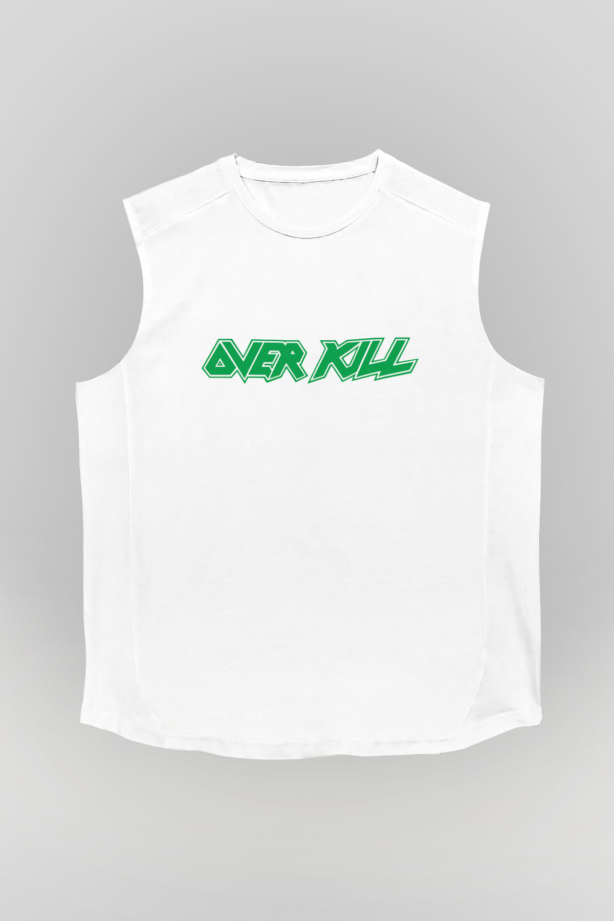 Overkill Beyaz Unisex Kolsuz Tişört