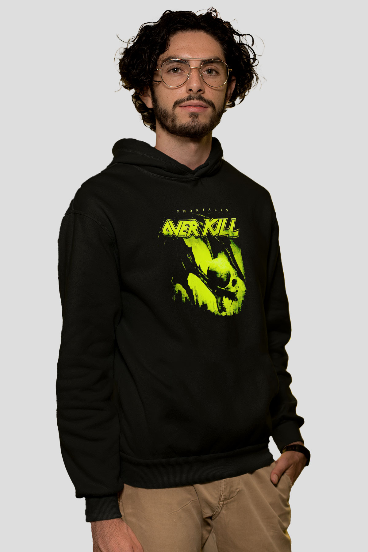 Overkill Siyah Unisex Kapüşonlu Sweatshirt