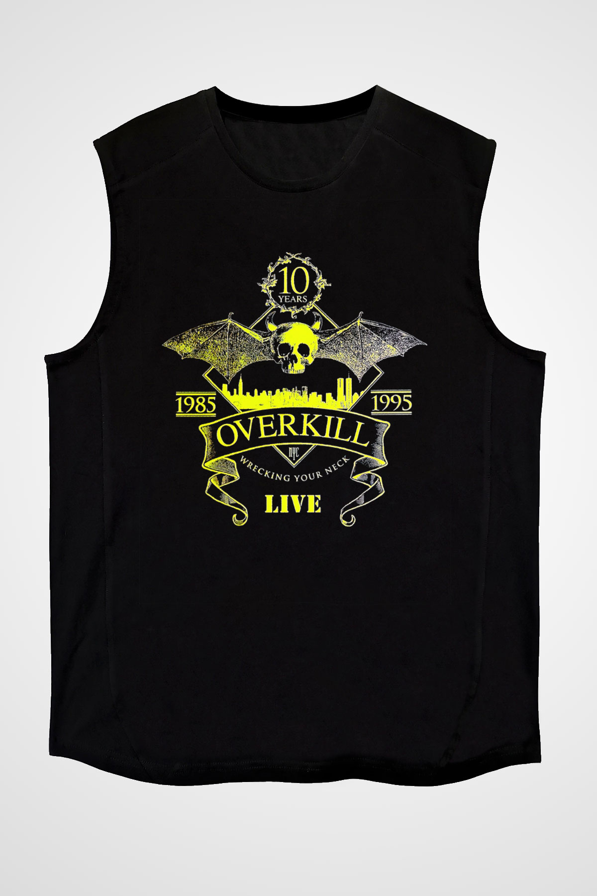 Overkill Siyah Unisex Kolsuz Tişört