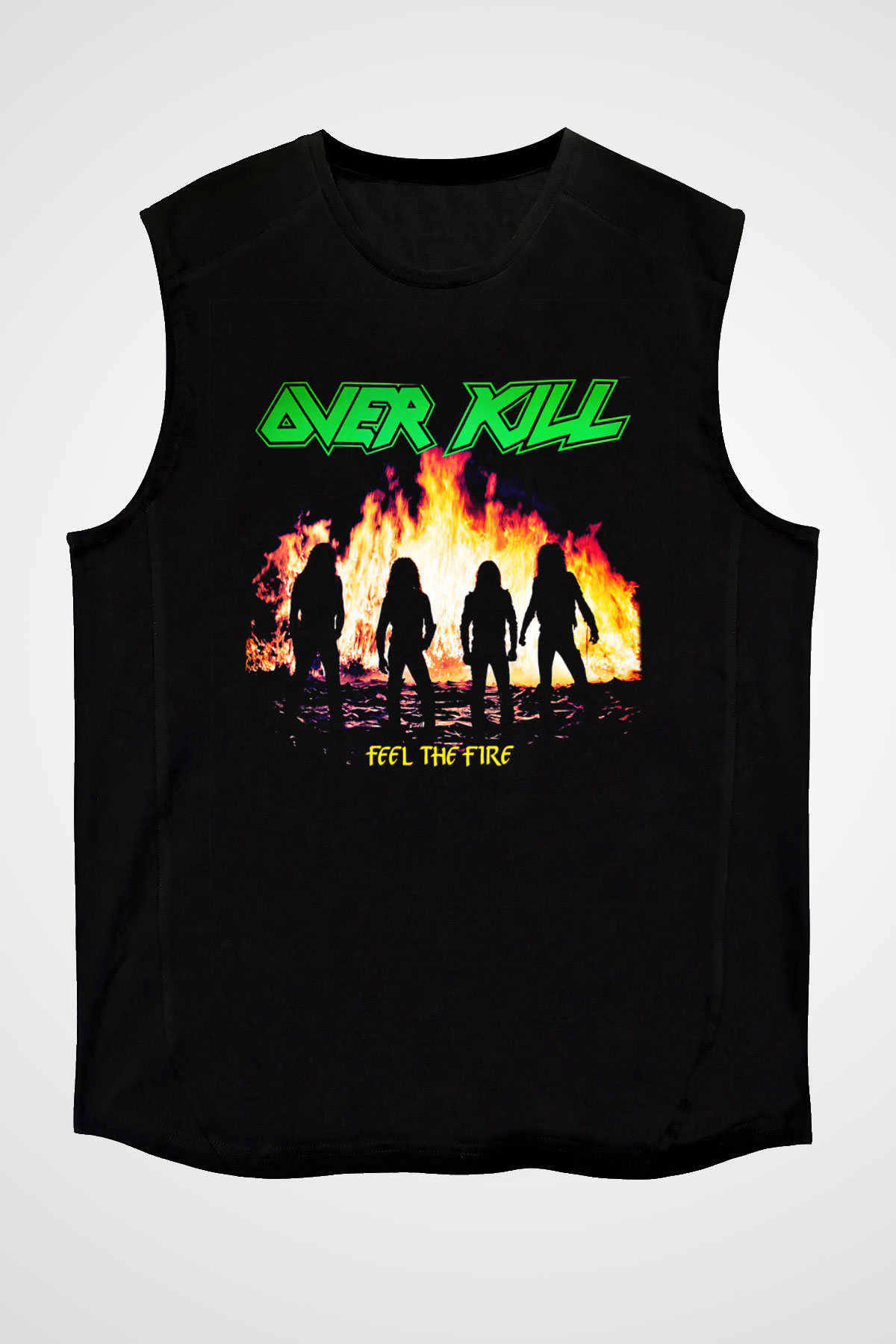 Overkill Siyah Unisex Kolsuz Tişört