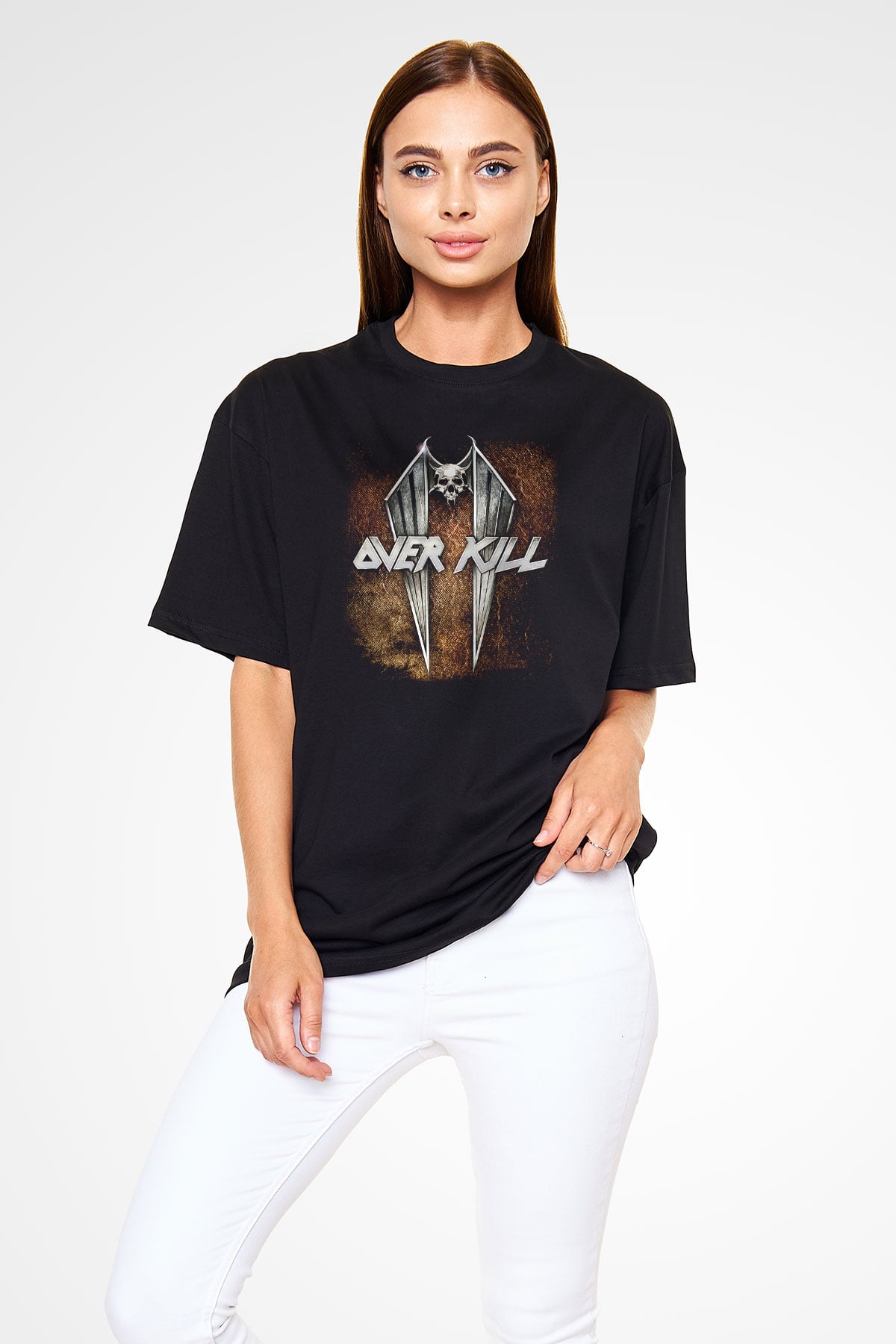 Overkill Siyah Unisex Oversize Tişört T-Shirt