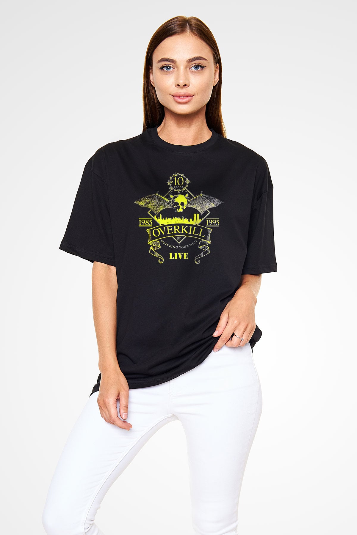 Overkill Siyah Unisex Oversize Tişört T-Shirt