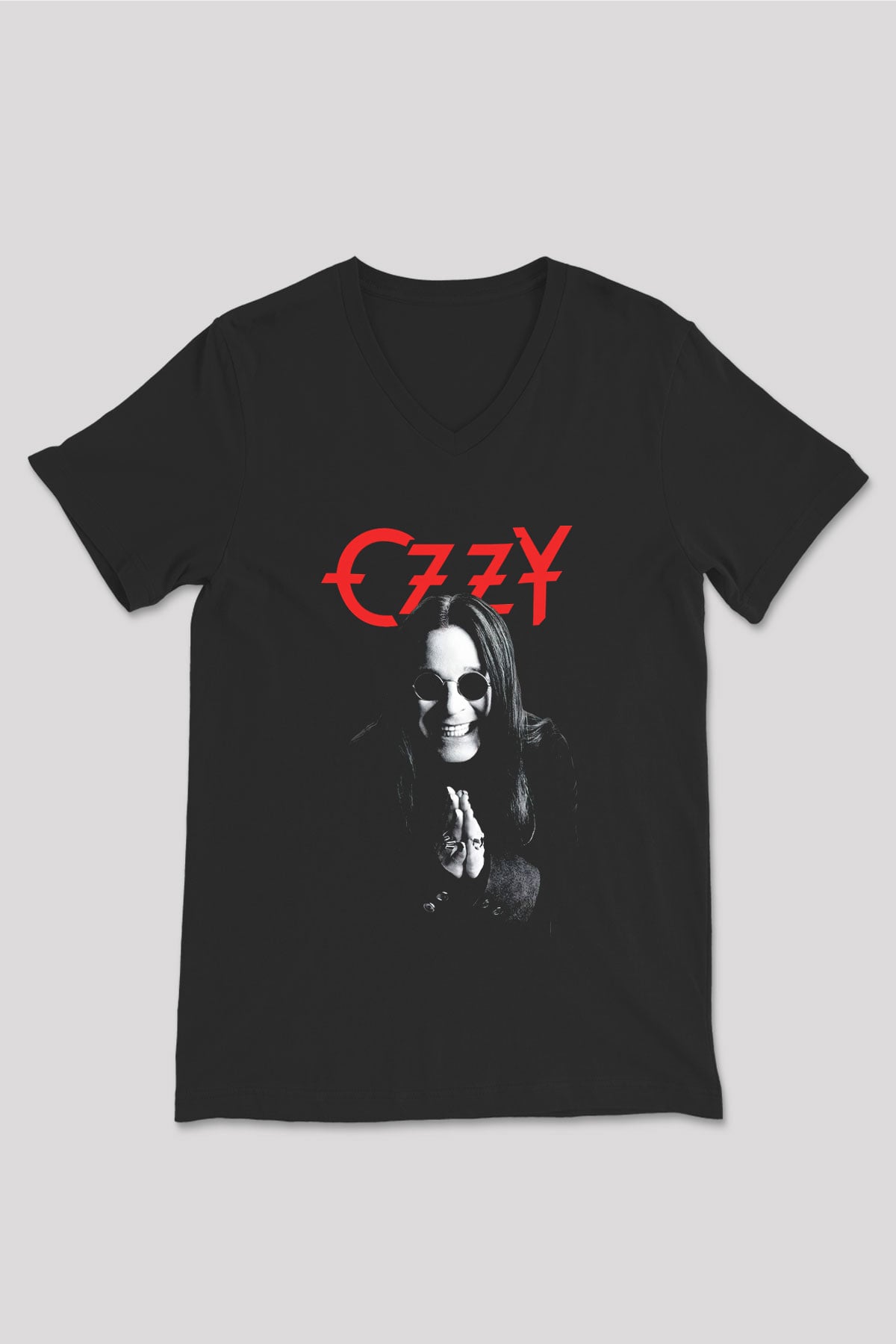 Ozzy Osbourne Siyah Unisex V Yaka Tişört T-Shirt