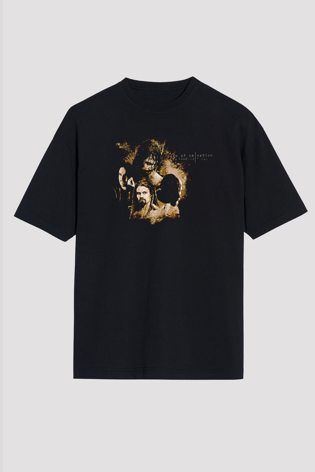 Pain Of Salvation Baskılı Unisex Siyah Oversize Tişört - Tshirt