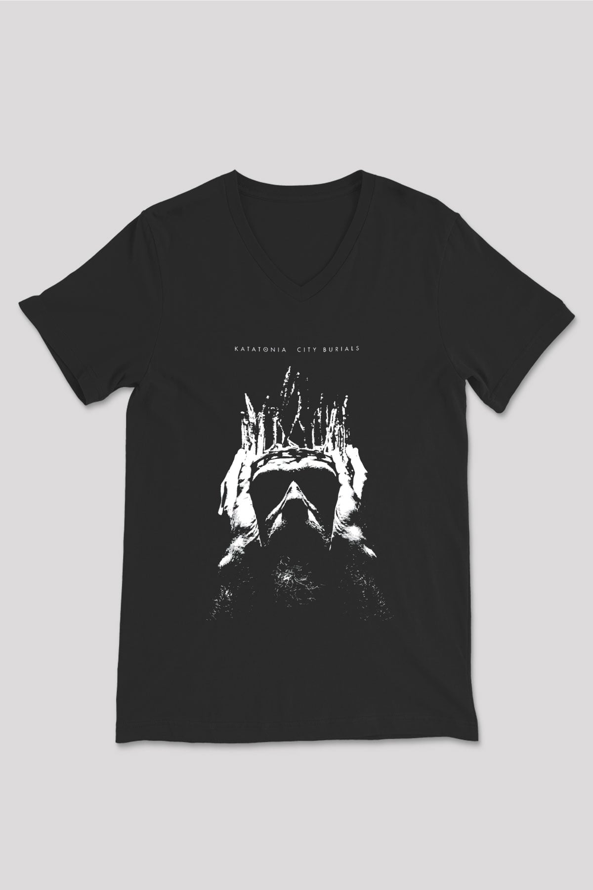 Pain Of Salvation Baskılı Unisex Siyah V Yaka Tişört - Tshirt