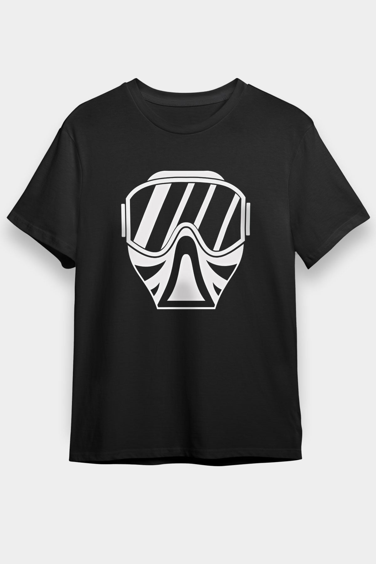 Paintball Baskılı Unisex Siyah Tişört - Tshirt