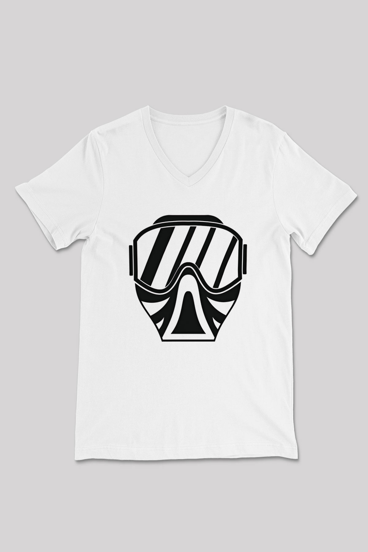 Paintball Baskılı Unisex V Yaka Tişört - Tshirt