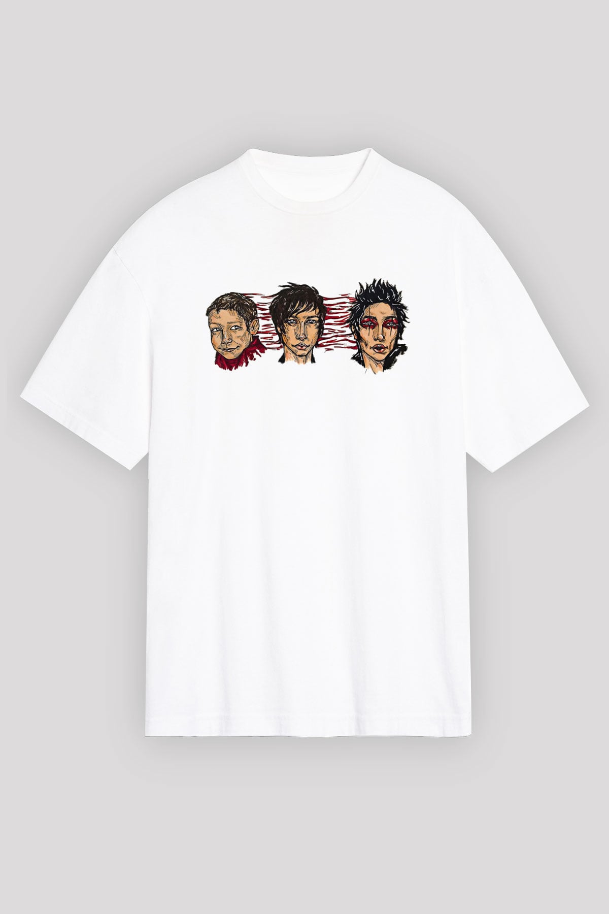 Palaye Royale Baskılı Beyaz Unisex Oversize Tişört - Tshirt