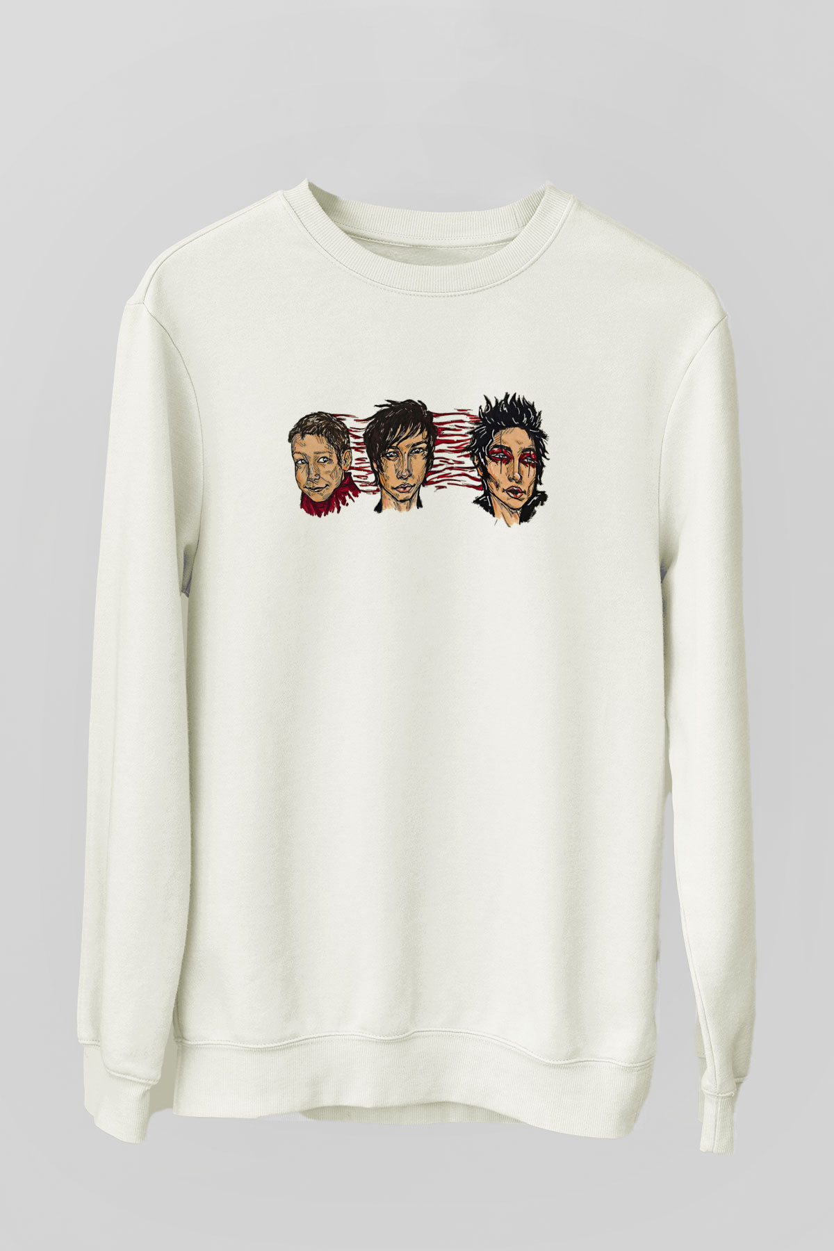 Palaye Royale Baskılı Beyaz Unisex Sweatshirt