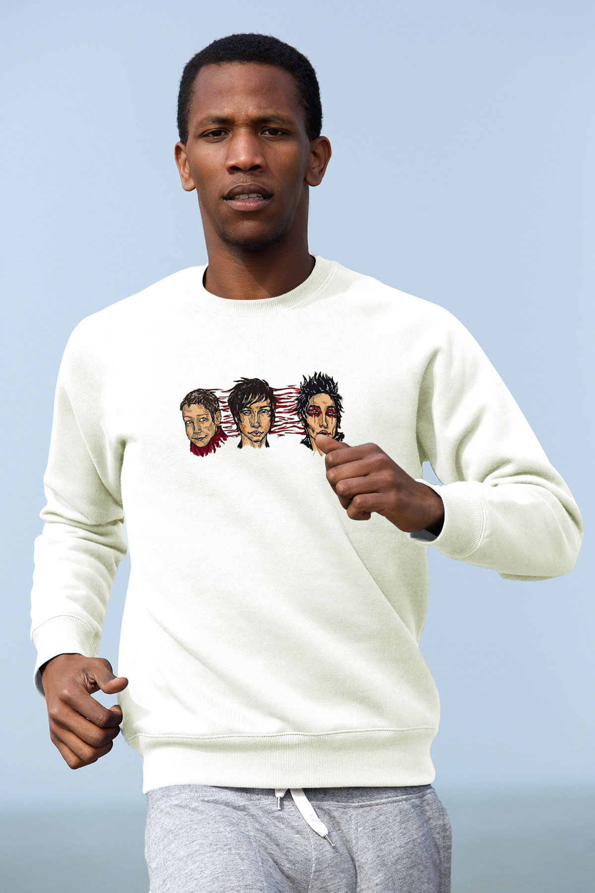 Palaye Royale Baskılı Beyaz Unisex Sweatshirt