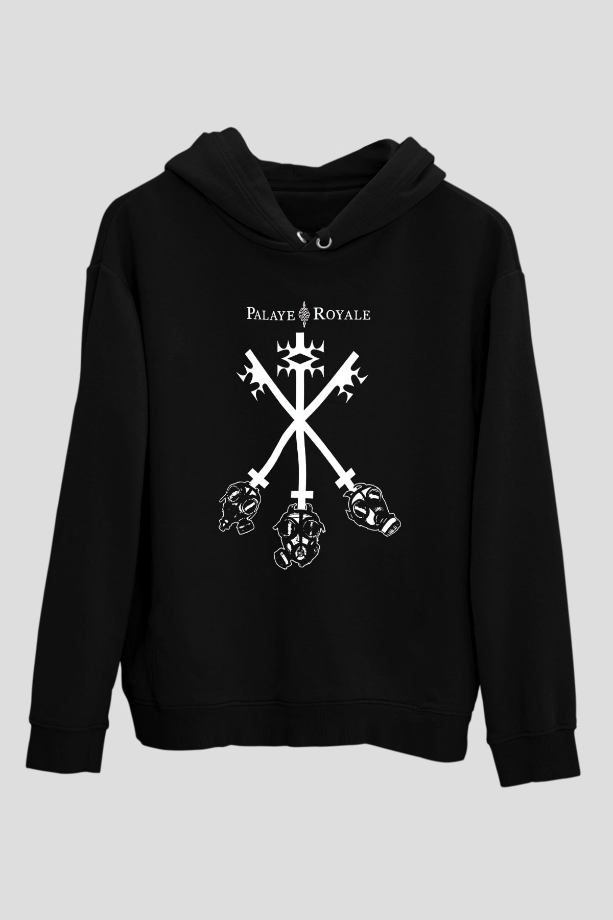 Palaye Royale Baskılı Unisex Siyah Kapüşonlu Sweatshirt