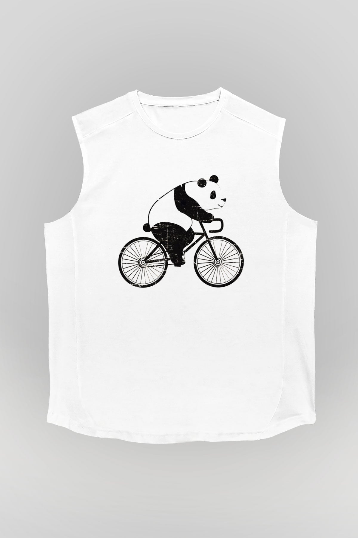 Panda Beyaz Unisex Kolsuz Tişört