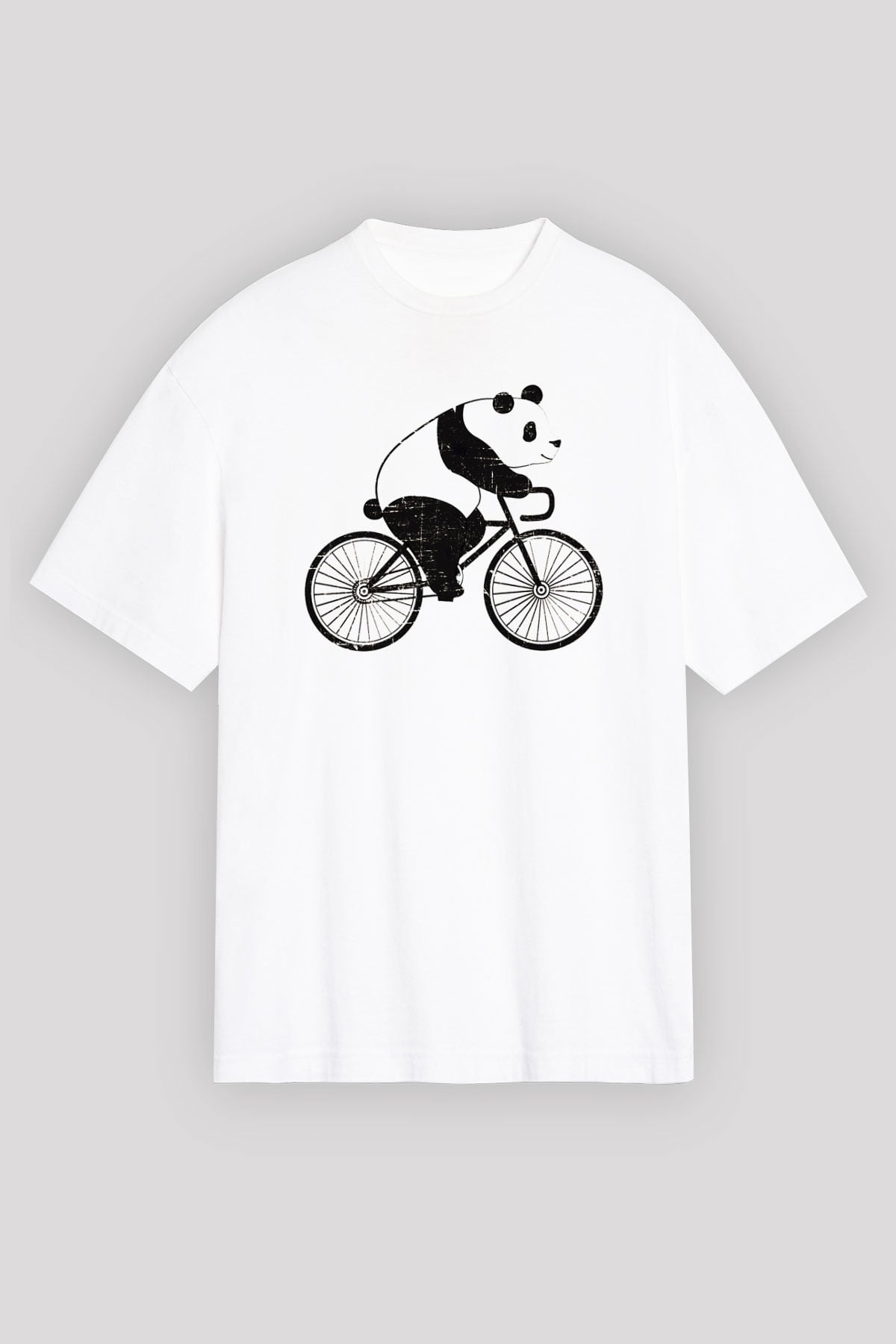 Panda Beyaz Unisex Oversize Tişört T-Shirt