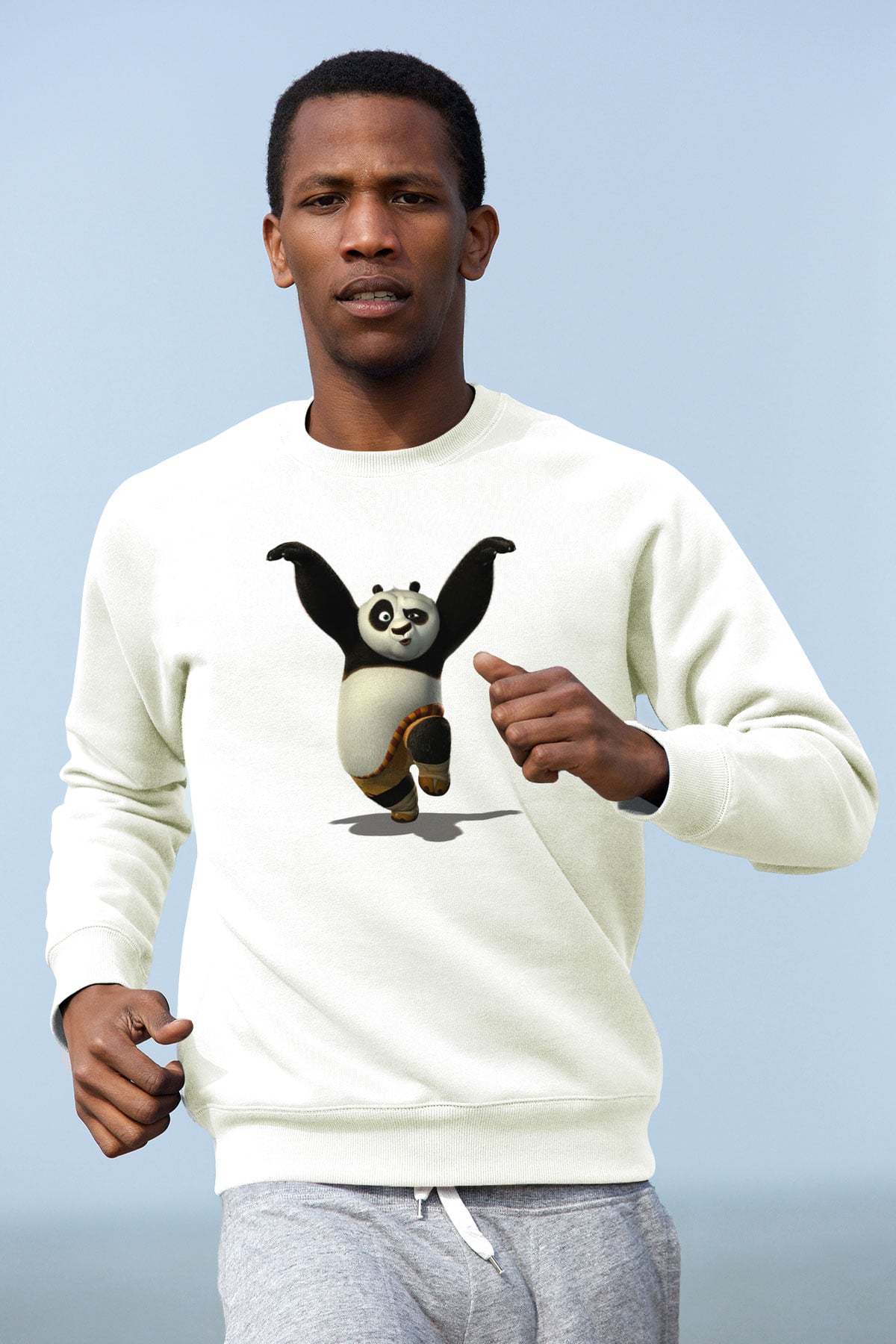 Panda Beyaz Unisex Sweatshirt