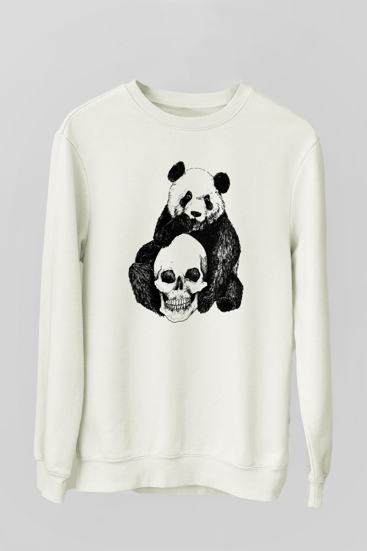 Panda Beyaz Unisex Sweatshirt