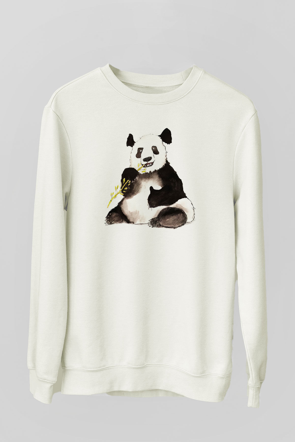 Panda Beyaz Unisex Sweatshirt