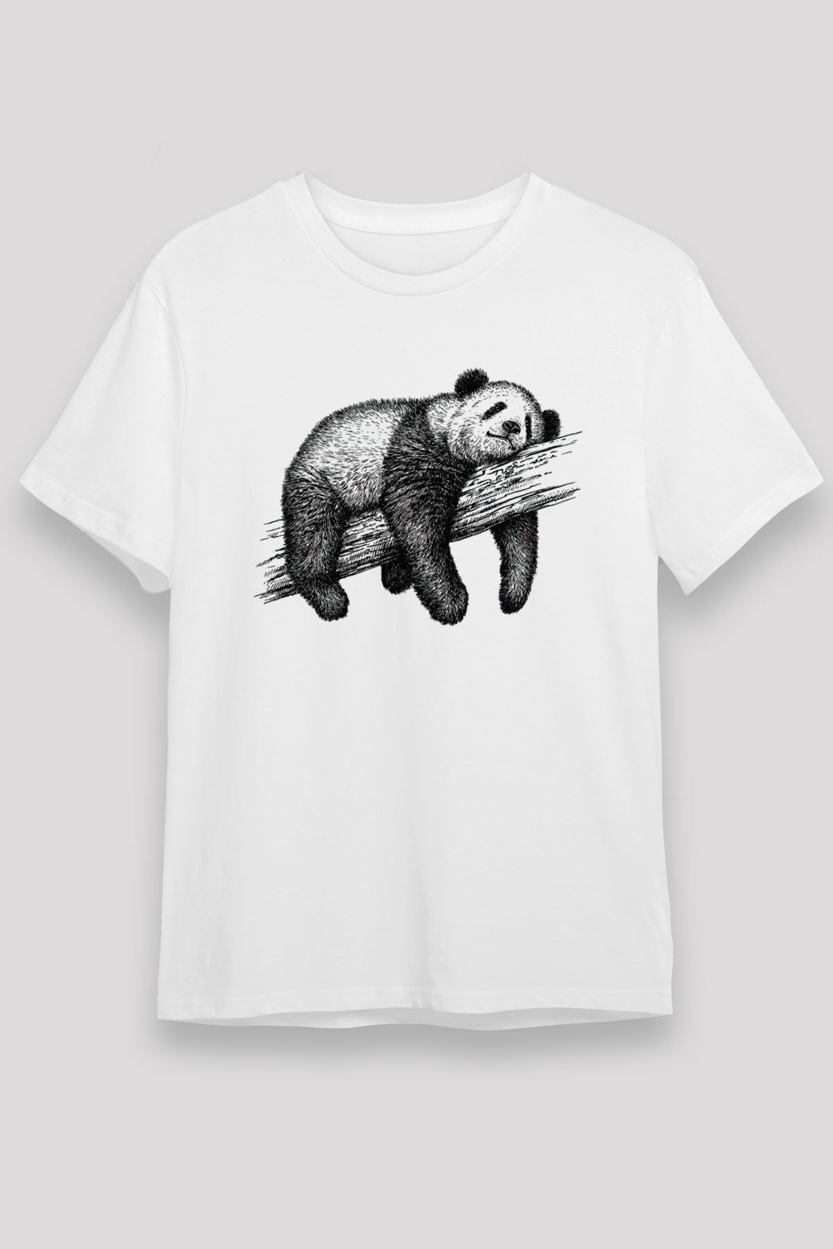 Panda Beyaz Unisex Tişört T-Shirt - TişörtFabrikası