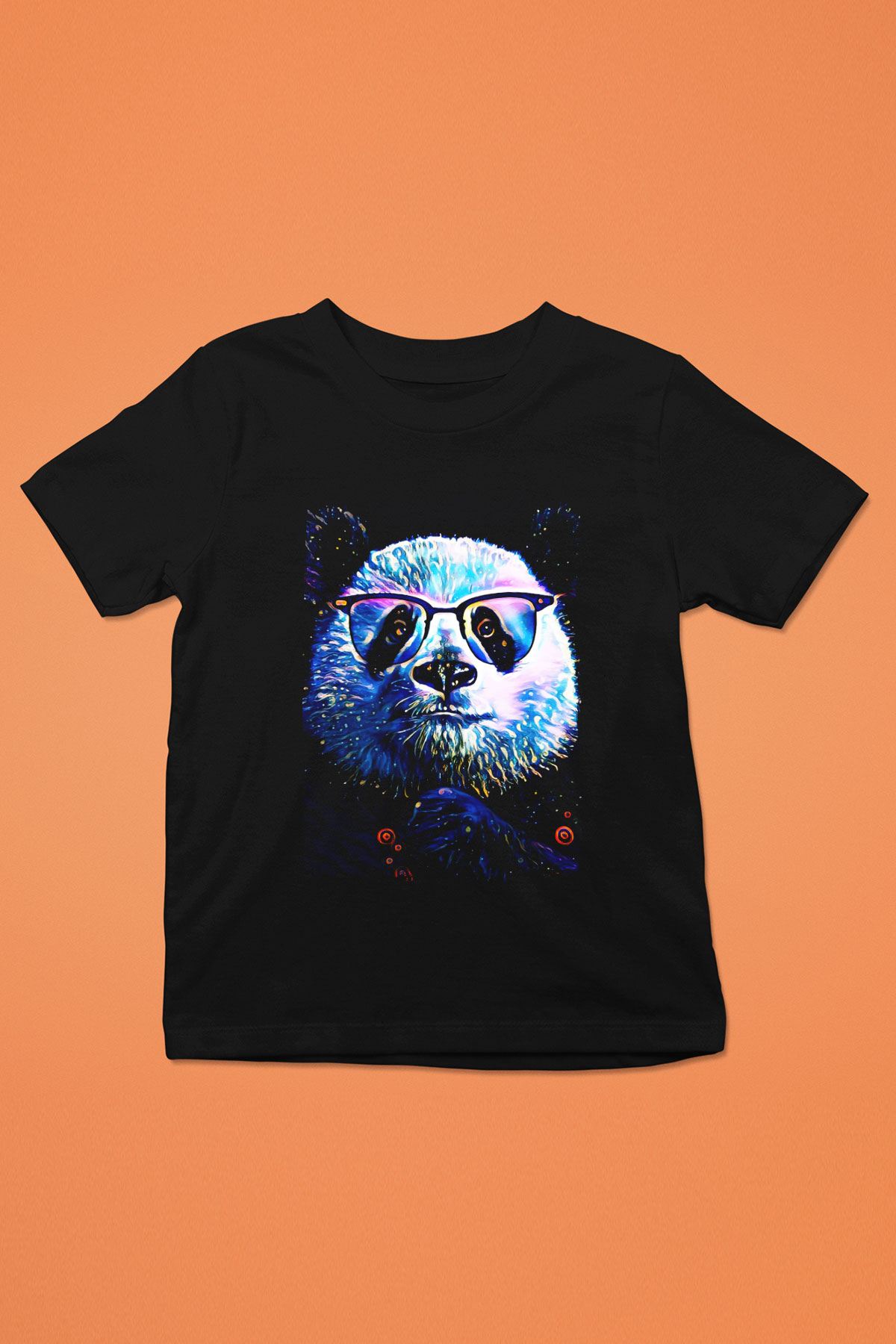 Panda Siyah Unisex Çocuk Tişört