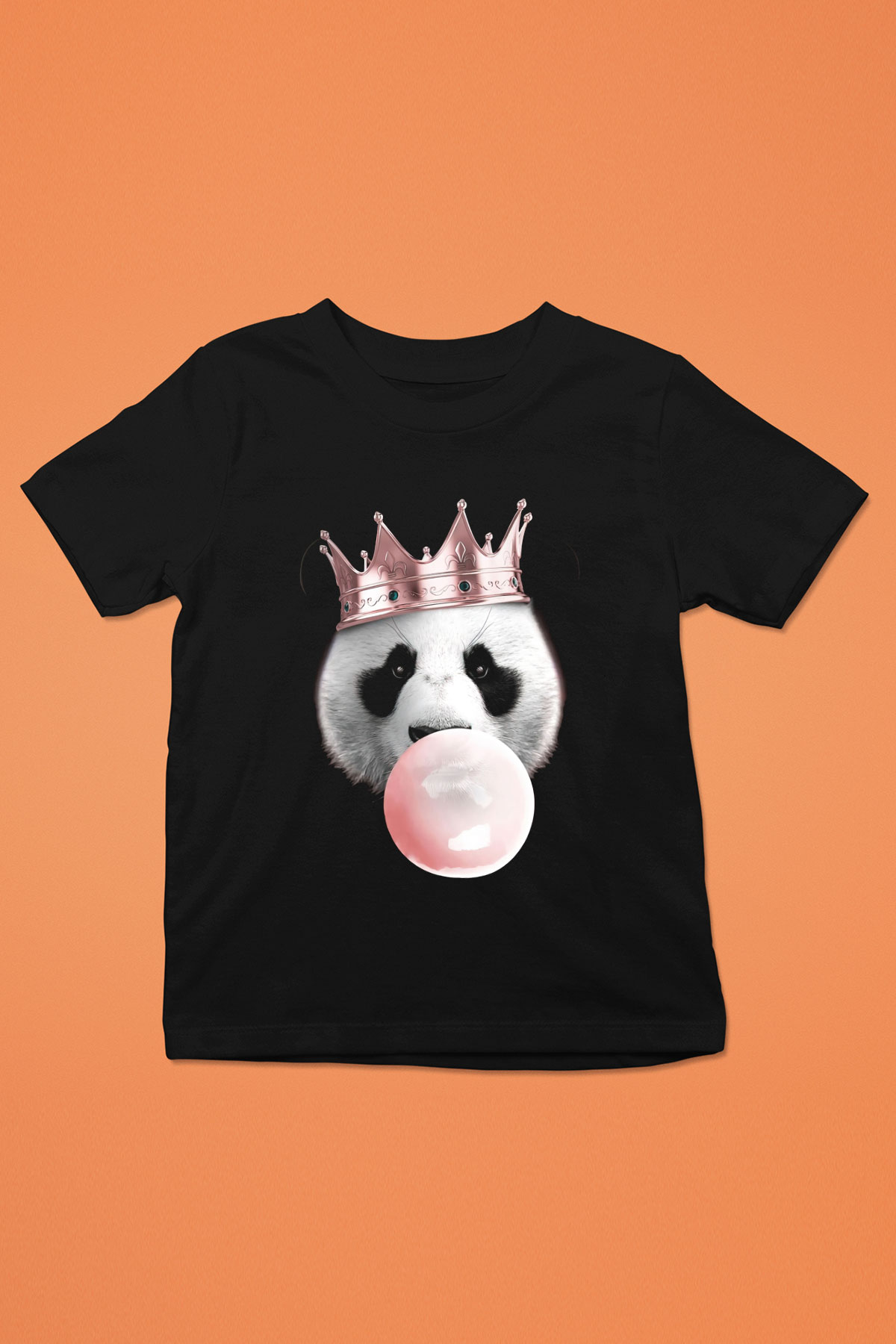 Panda Siyah Unisex Çocuk Tişört