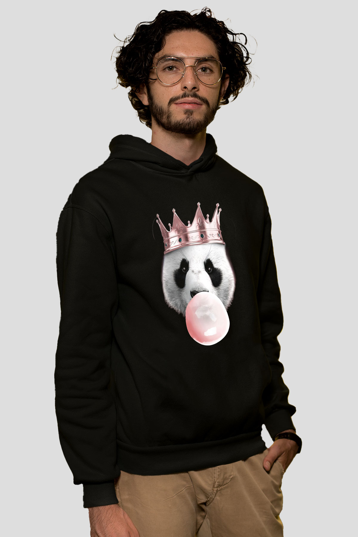 Panda Siyah Unisex Hoodie