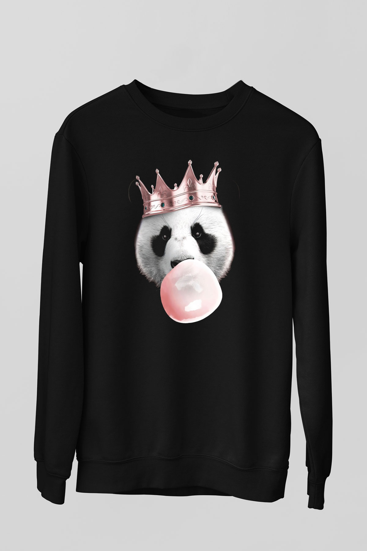 Panda Siyah Unisex Sweatshirt