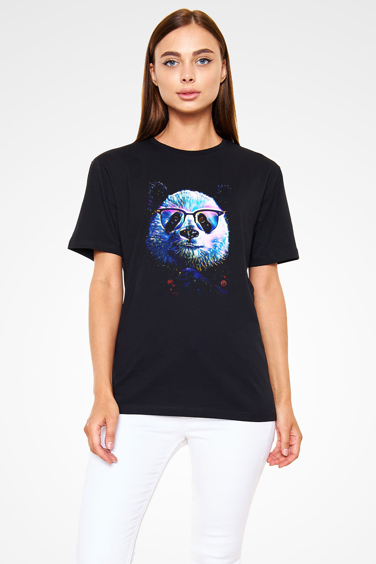 Panda Siyah Unisex Tişört T-Shirt - TişörtFabrikası