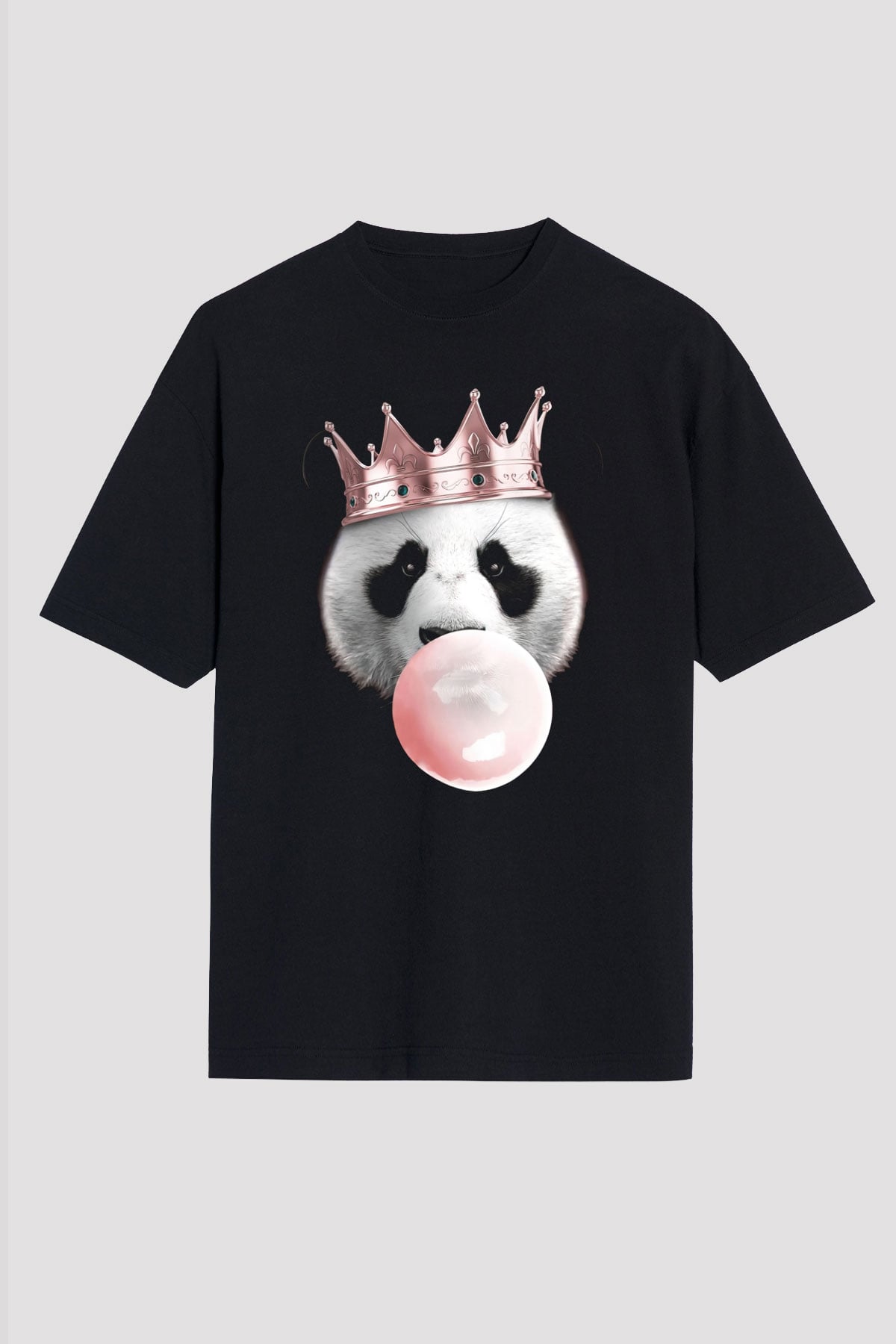 Panda Siyah Oversize Tişört Oversize T-shirt - TişörtFabrikası