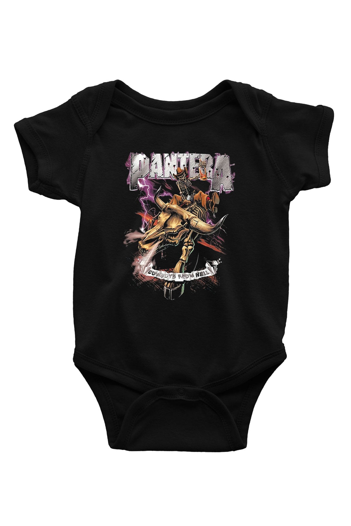 Pantera Baskılı Siyah Bebek Body - Zıbın