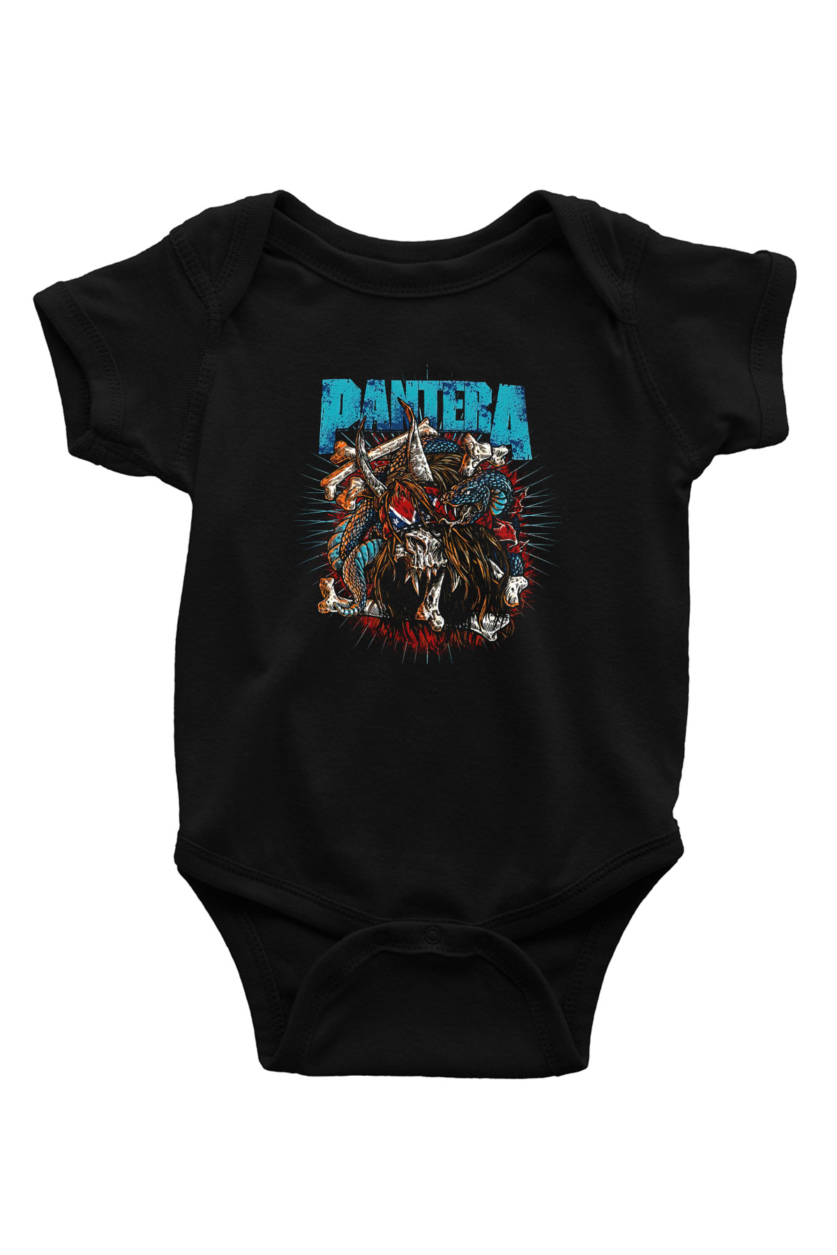 Pantera Baskılı Siyah Bebek Body - Zıbın